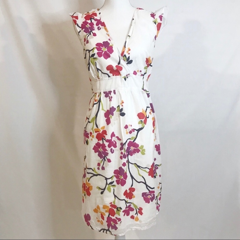 White/Floral Old Navy Lined Cotton Dress Size XL